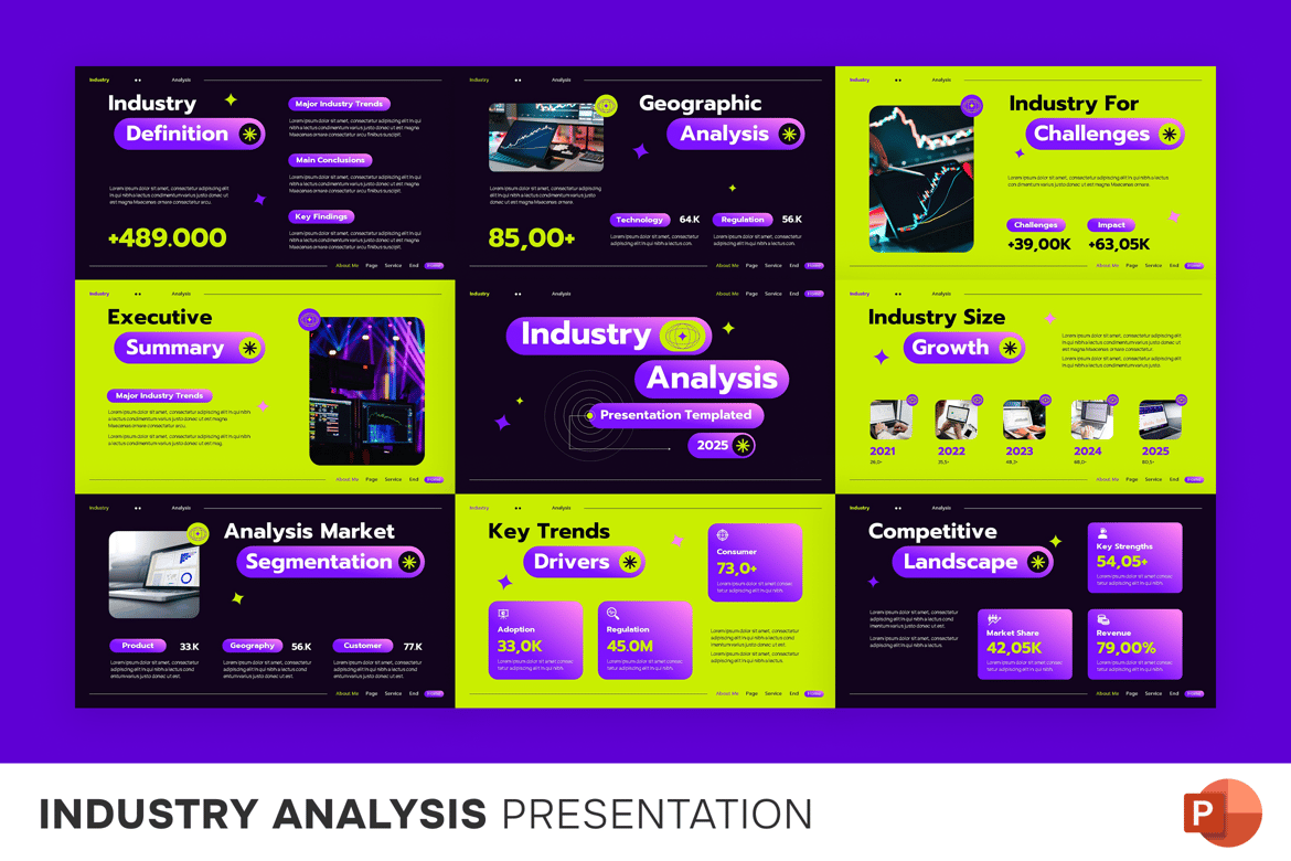 Template Presentasi Analisis Industri yang Menarik dan Profesional