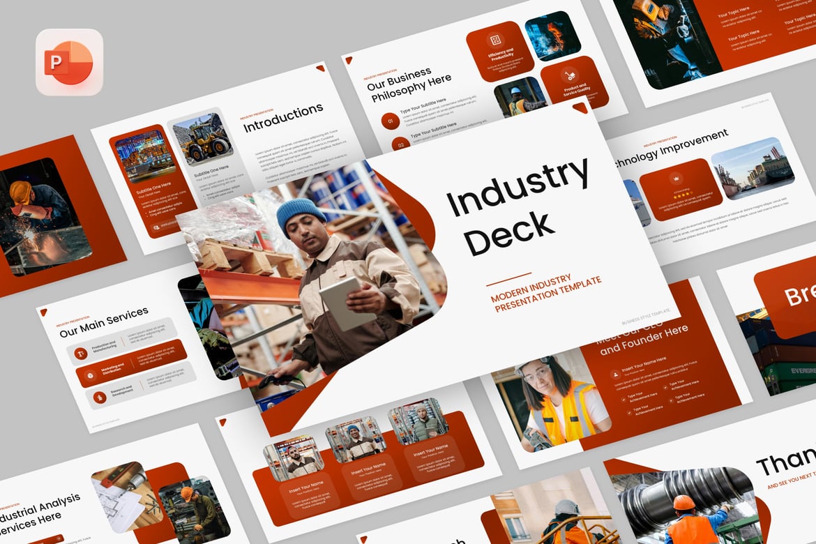 Template PowerPoint Industri yang Profesional dan Kreatif