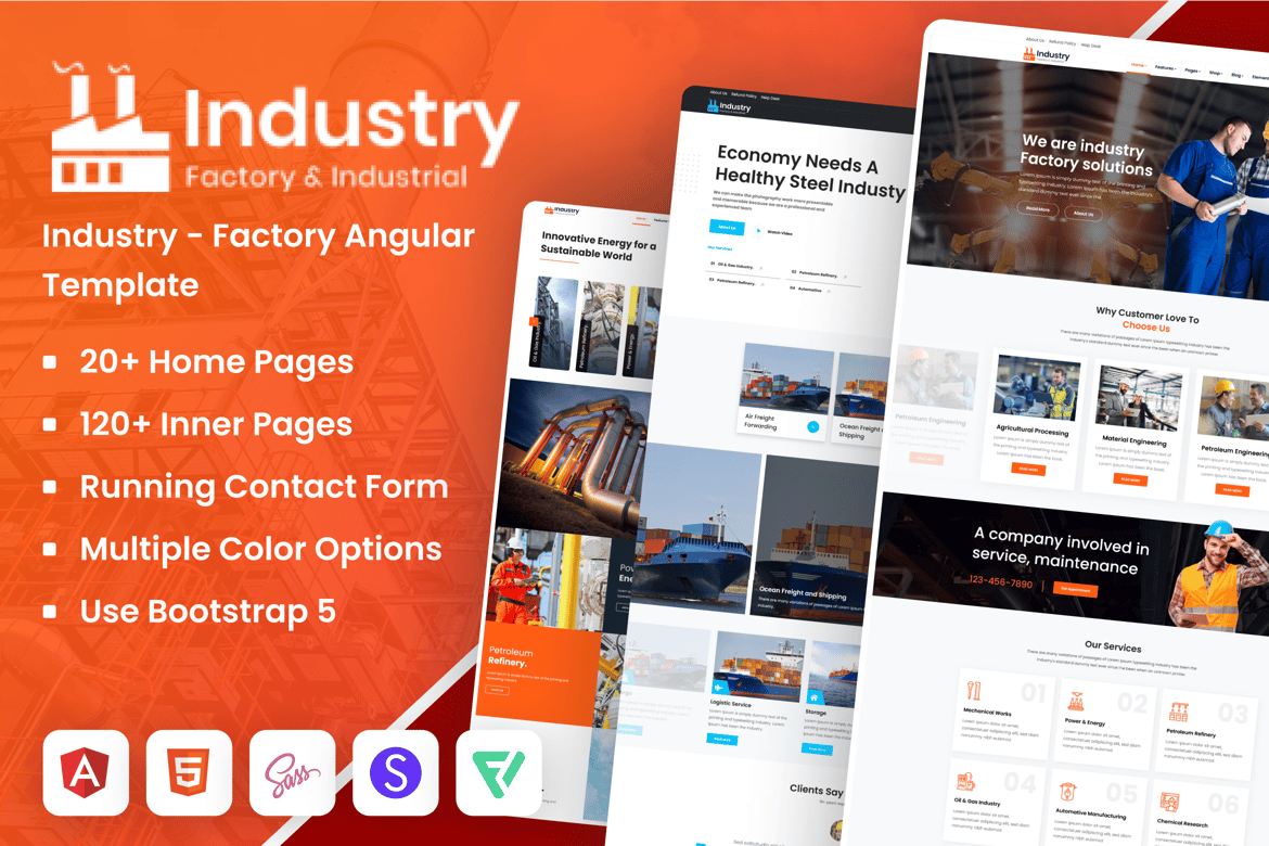 Template Web Industri - Solusi Angular untuk Bisnis Manufaktur Anda