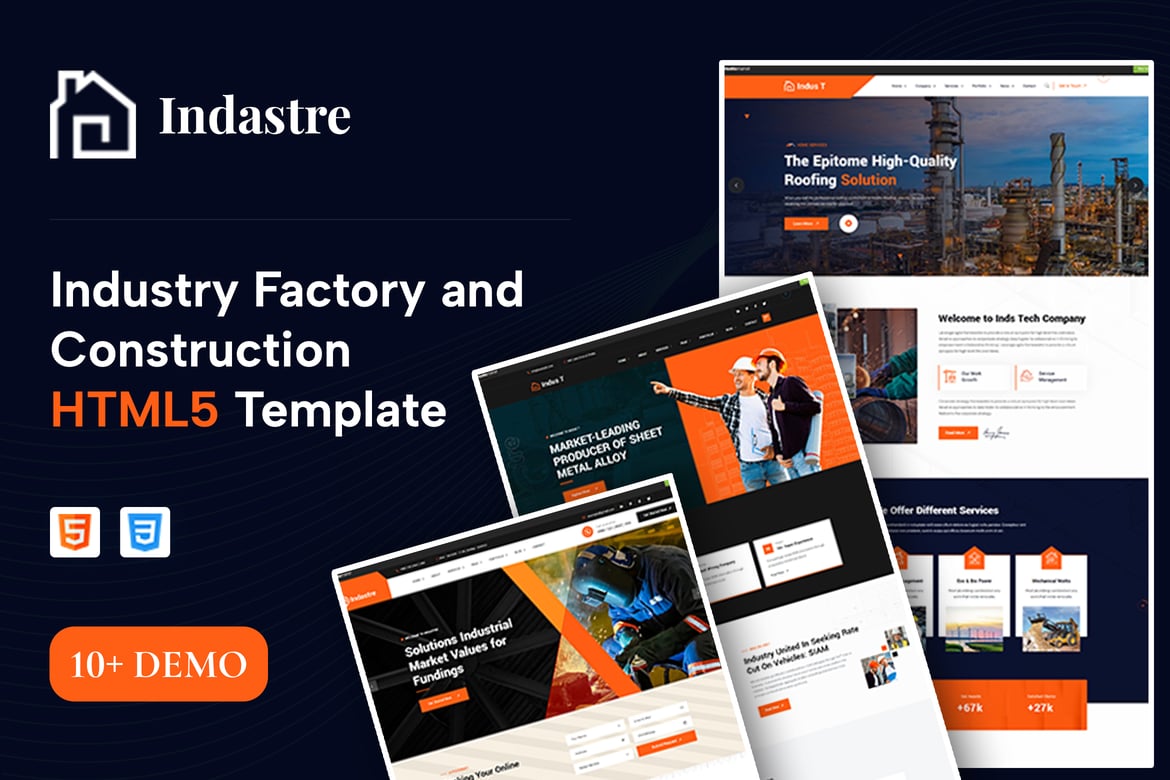Template Website HTML5 untuk Industri, Pabrik, dan Konstruksi yang Modern dan Efisien