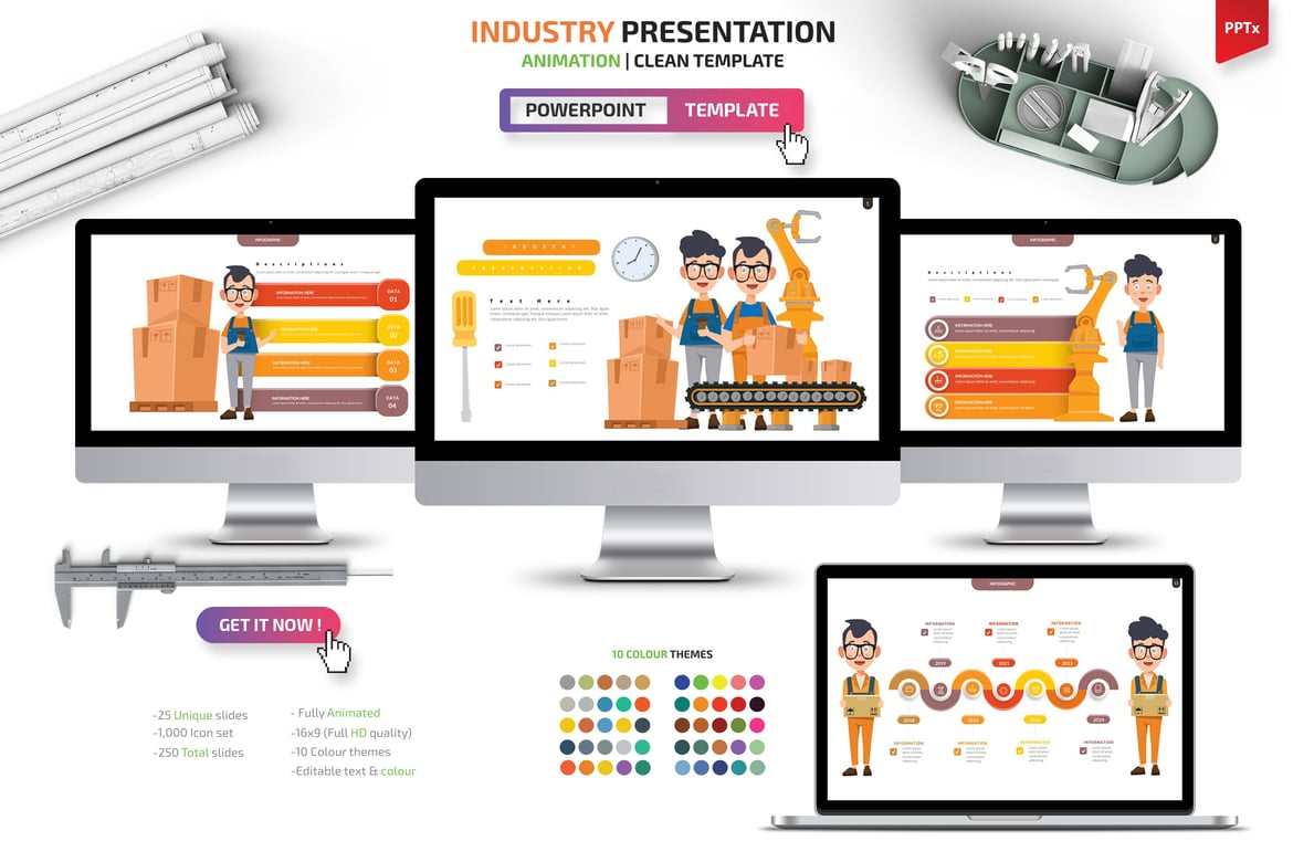 Template Presentasi PowerPoint untuk Berbagai Industri yang Menarik