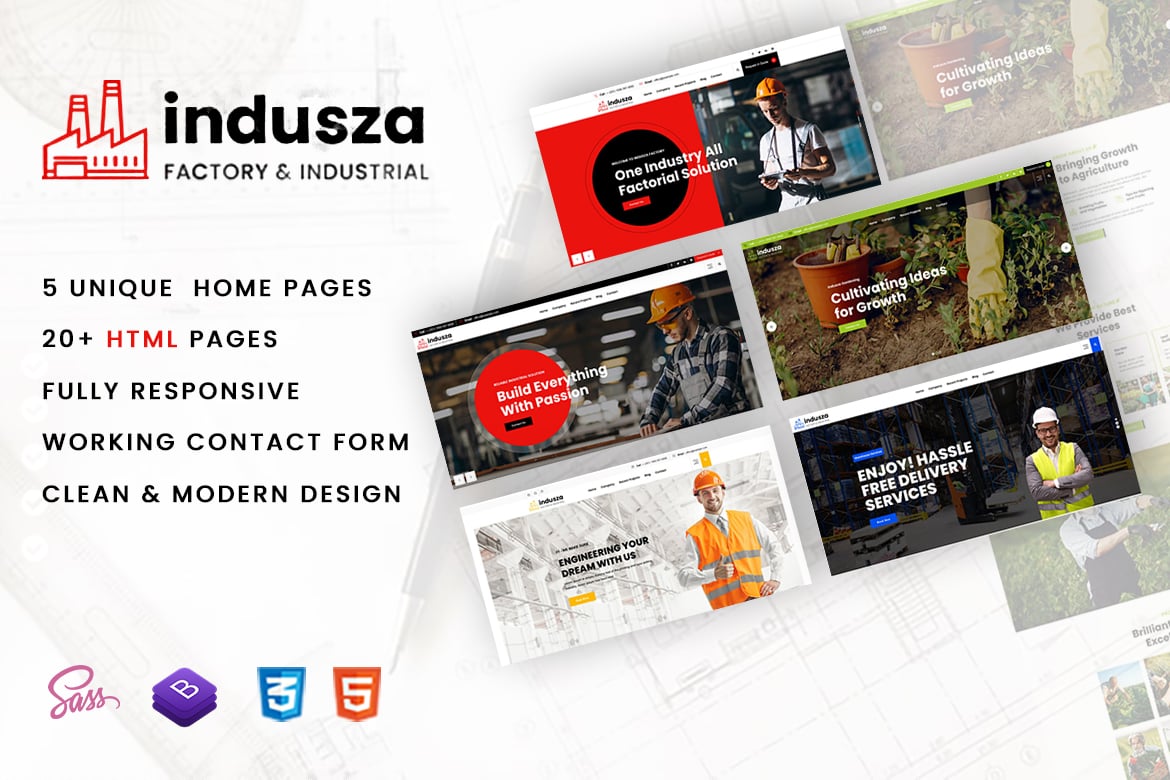 Indusza - Template Website Industri dan Pabrik Modern