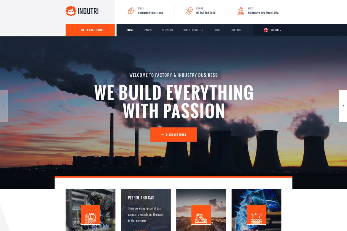 Indutri – Tema WordPress untuk Pabrik & Industri yang Modern
