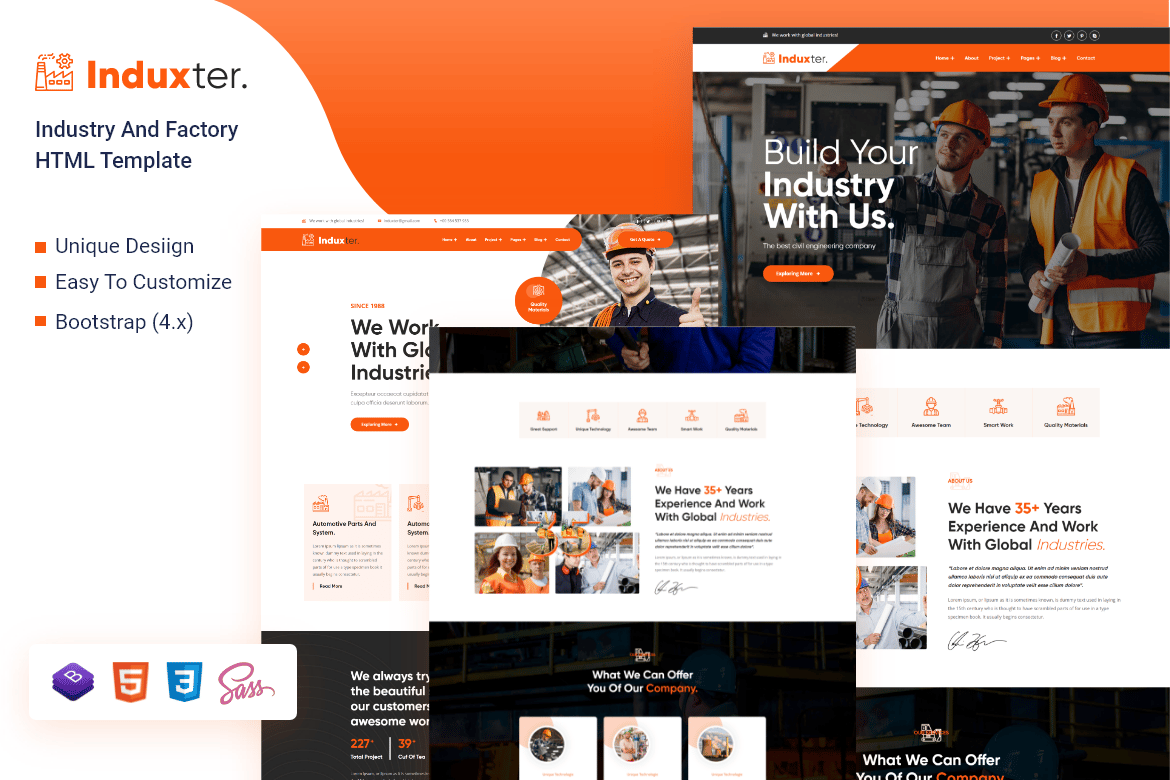 Induxter - Template Website Modern untuk Industri dan Pabrik