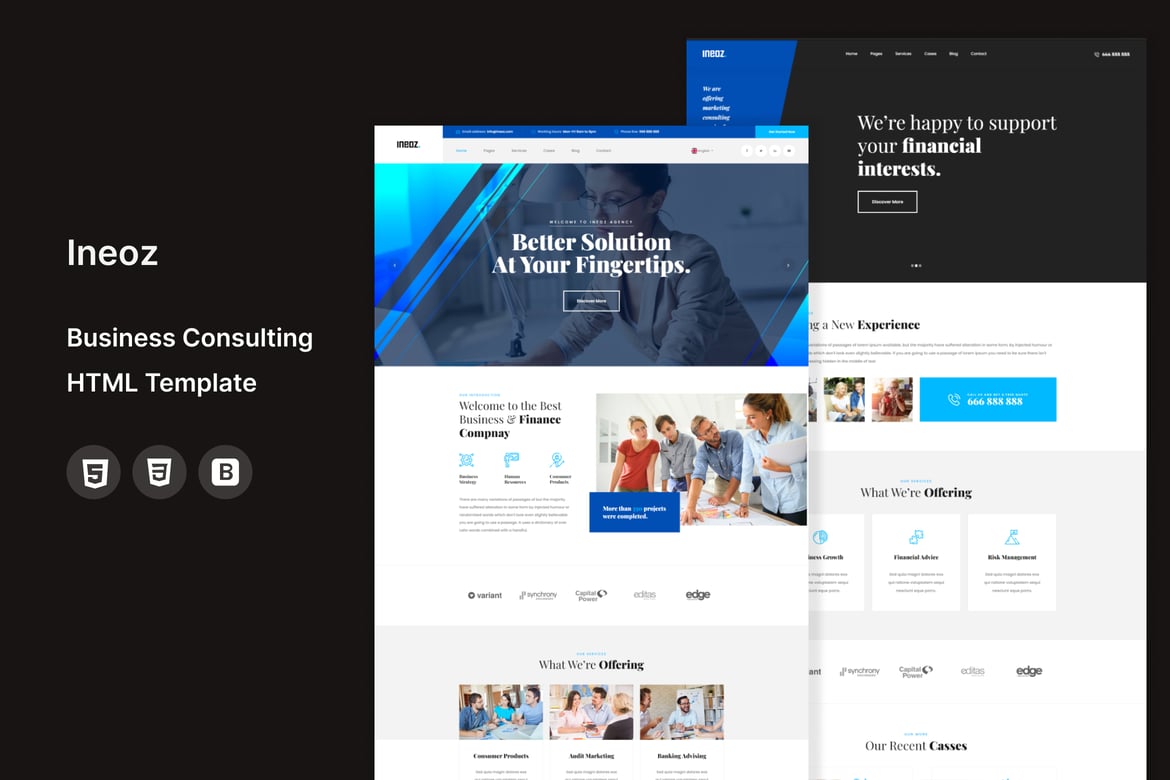 Ineoz - Template Website Konsultasi Bisnis yang Profesional