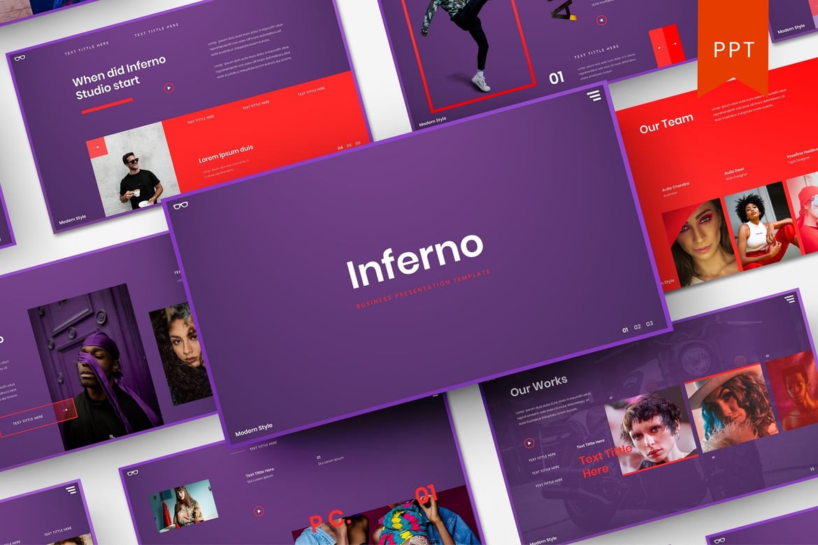 Inferno – Template PowerPoint Bisnis Modern