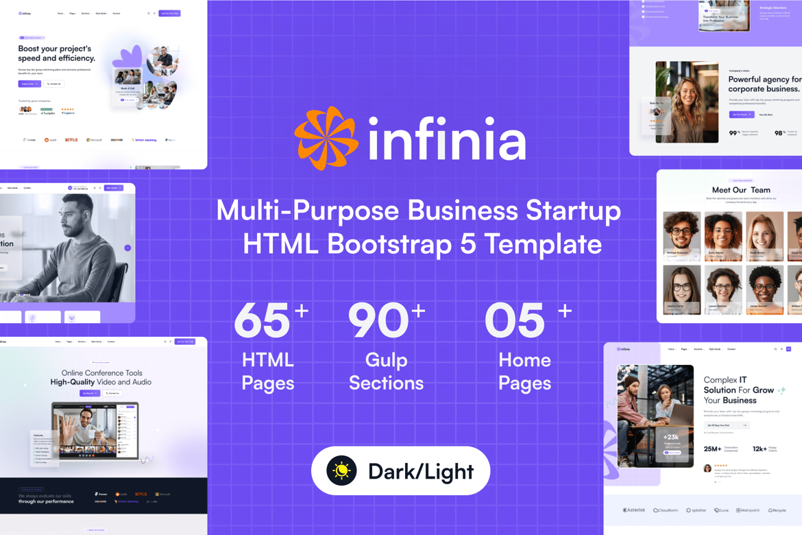 Infinia - Template Website Startup Bisnis yang Fleksibel dan Kuat