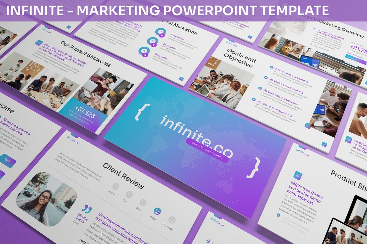 Template Presentasi PowerPoint Infinite untuk Pemasaran Digital