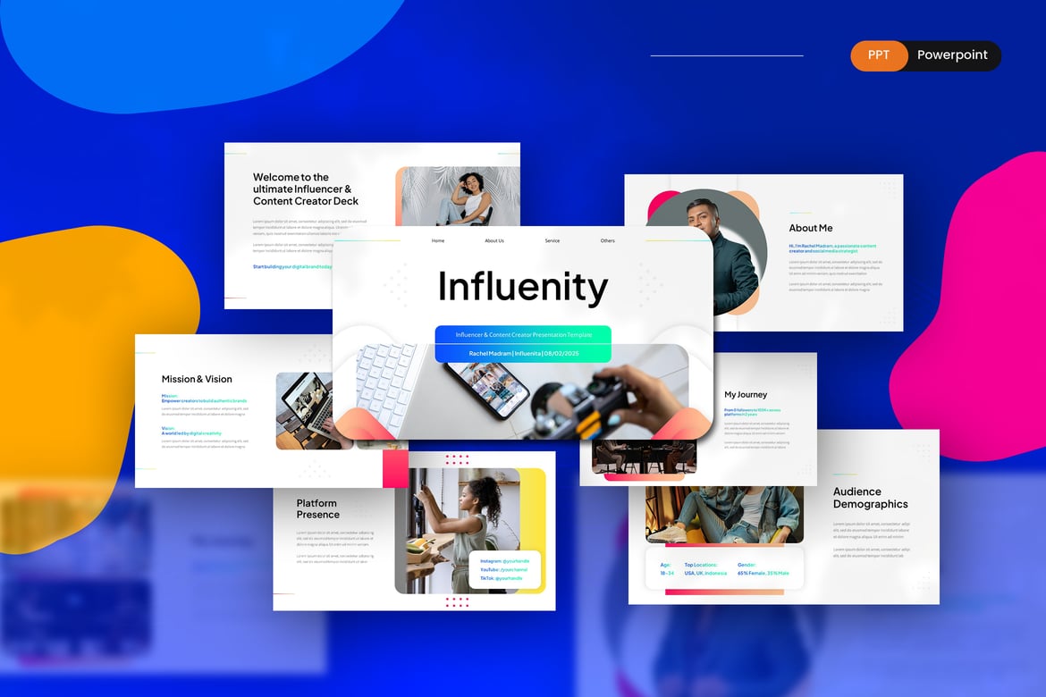 Template PowerPoint untuk Influencer & Kreator Konten yang Menarik