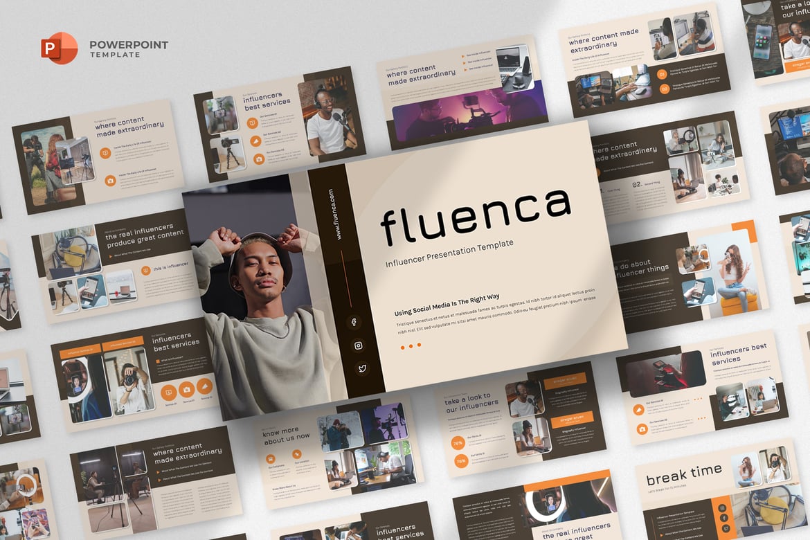 Template Powerpoint Profesional untuk Influencer dan Kreator Konten