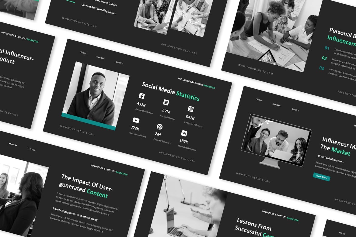 Template Powerpoint Kreator Konten & Influencer yang Menarik