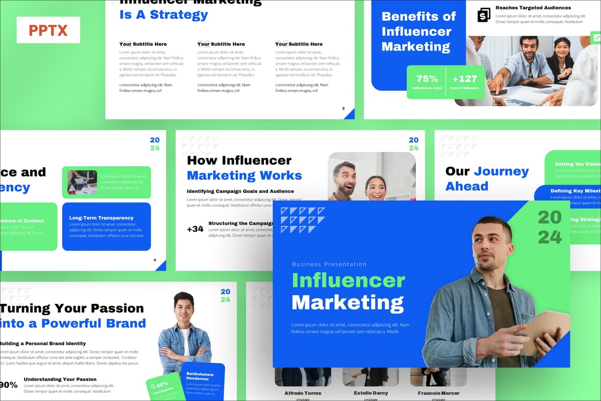Template Presentasi Pemasaran Influencer yang Menarik