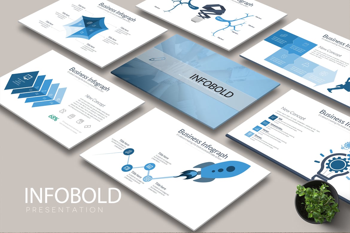 Template PowerPoint INFOBOLD - Presentasi Kreatif dan Profesional