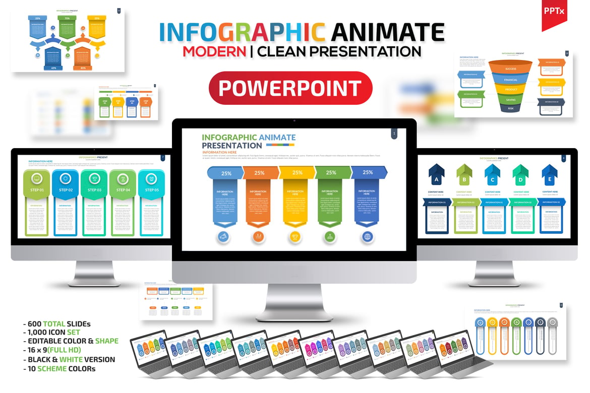 Template Presentasi PowerPoint Infografis yang Menarik dan Animatif