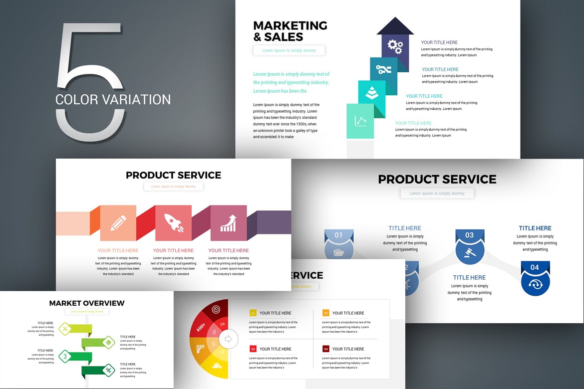 Template Presentasi PowerPoint Infografis untuk Bisnis