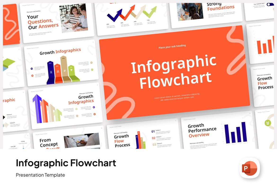 Template PowerPoint Flowchart Infografis yang Menarik