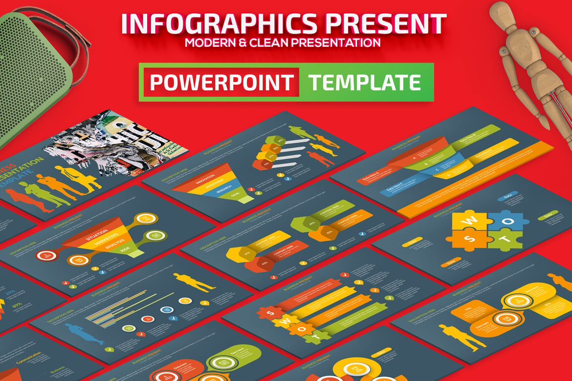 Template Presentasi Powerpoint Infografis yang Menarik