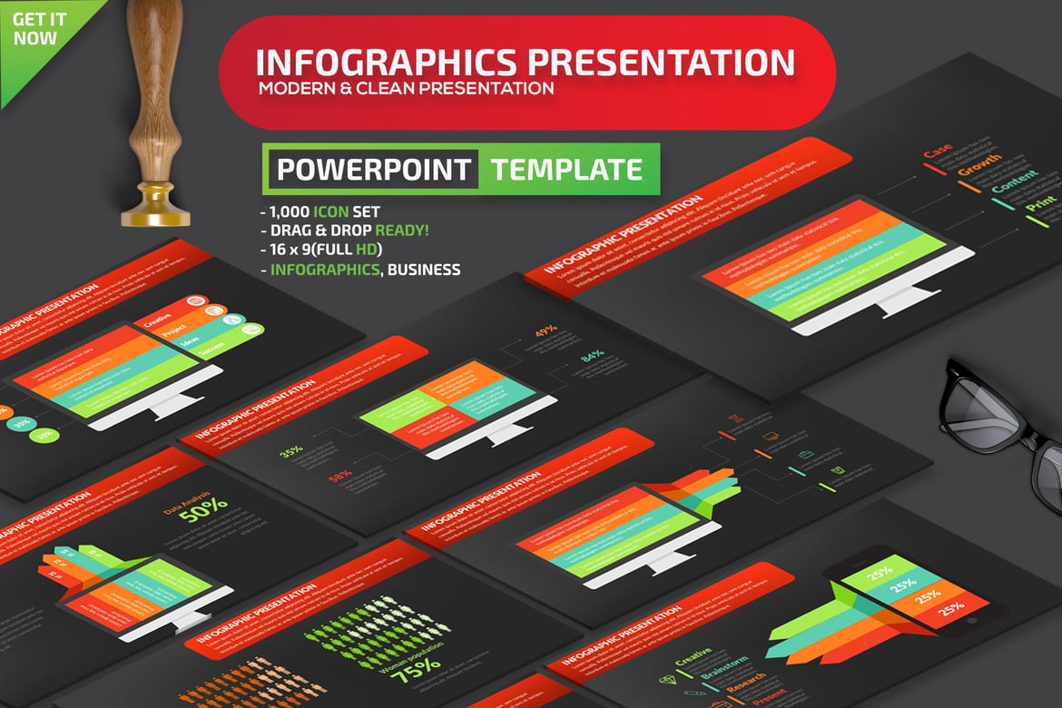 Template Presentasi PowerPoint Infografis yang Menarik