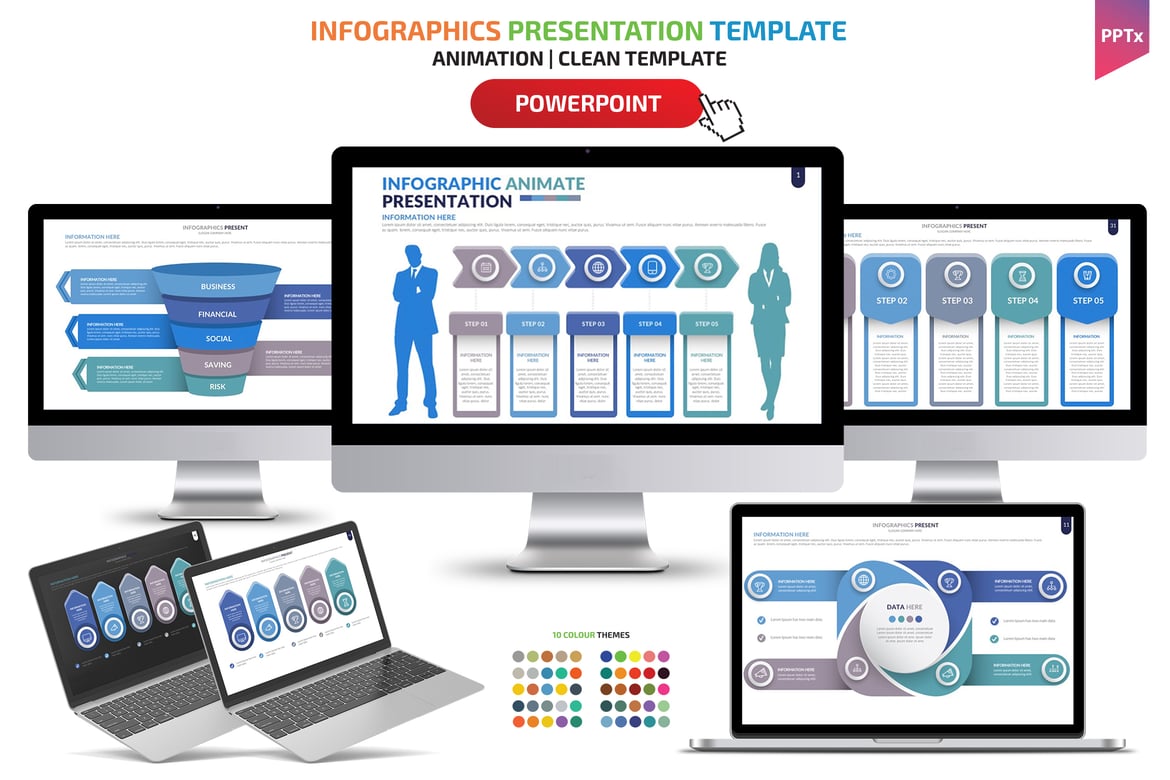 Template Presentasi PowerPoint Infografis yang Menarik