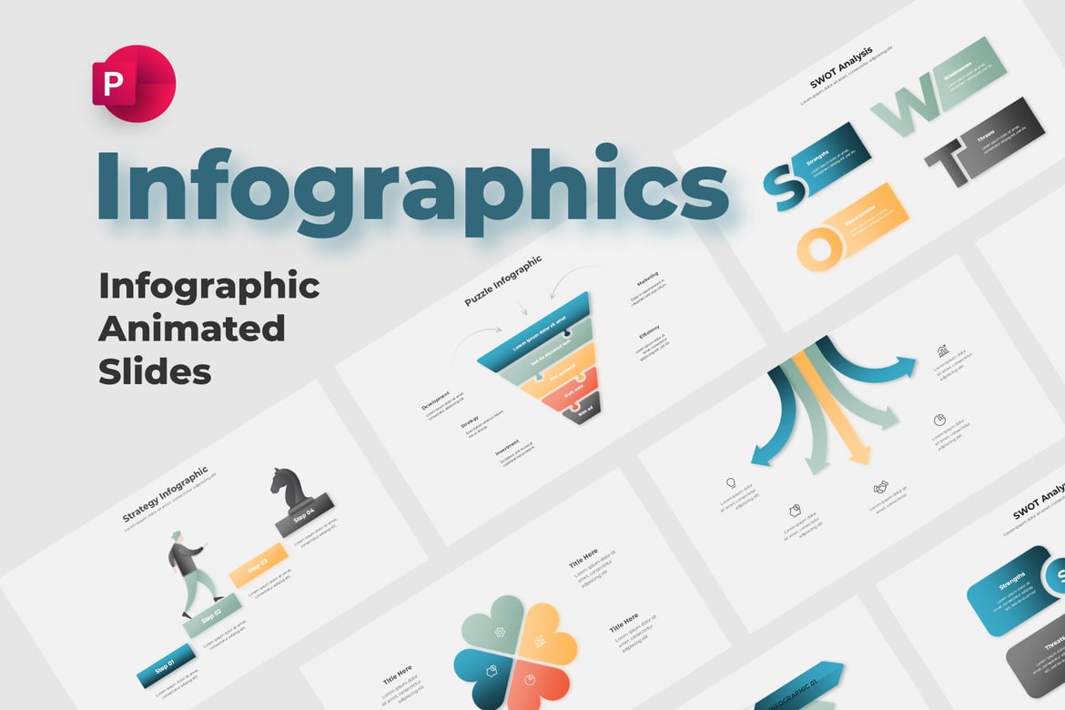 Template Presentasi PowerPoint Infografis Animasi Profesional
