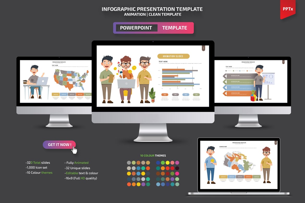 Template Presentasi Powerpoint Infografis yang Menarik