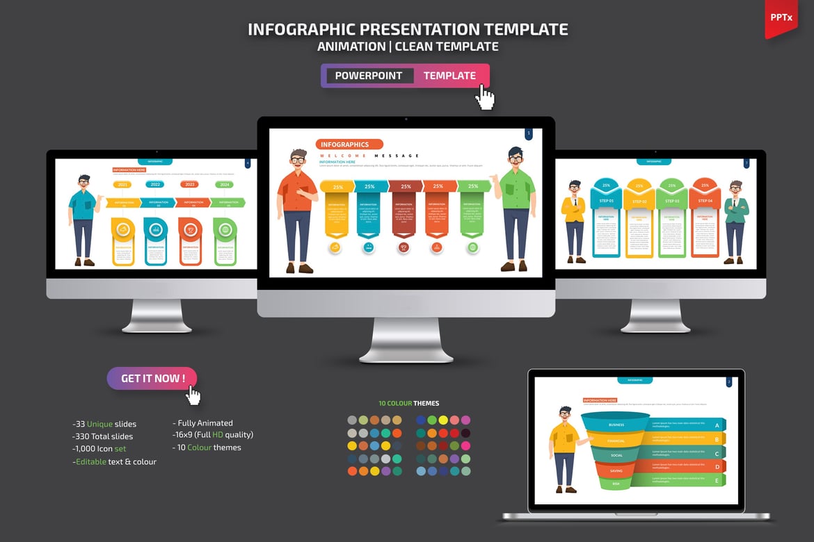 Template Powerpoint Infografis yang Menarik dan Profesional