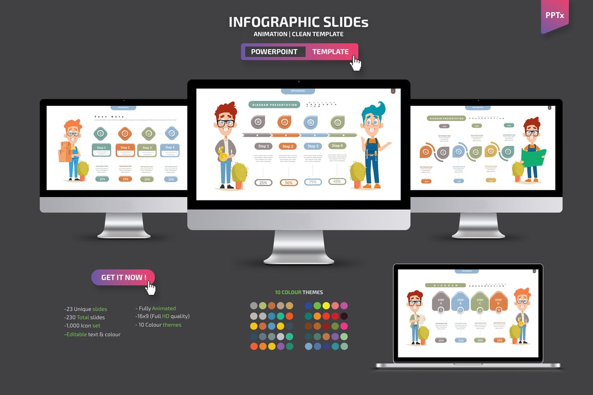 Template Presentasi PowerPoint Infografis yang Menarik