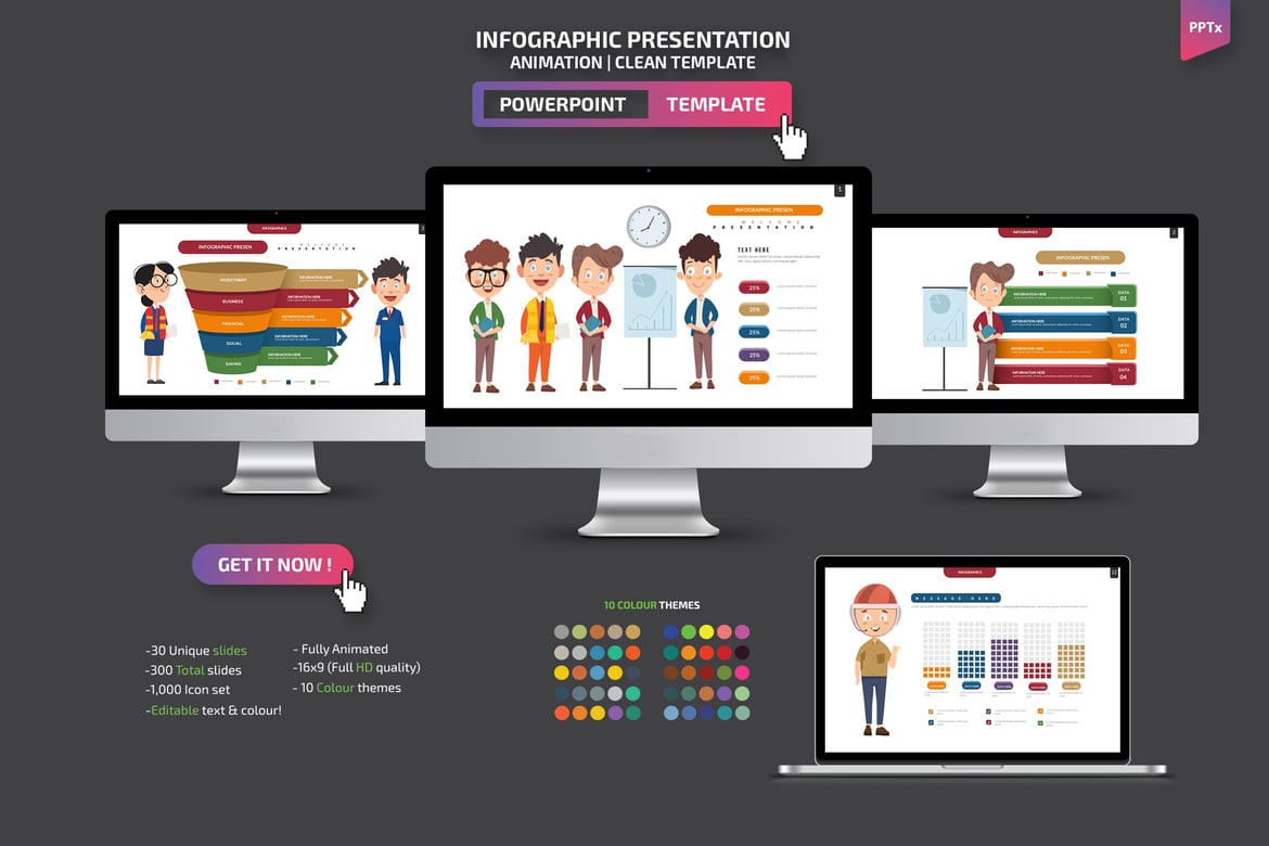 Template Presentasi PowerPoint Infografis yang Menarik