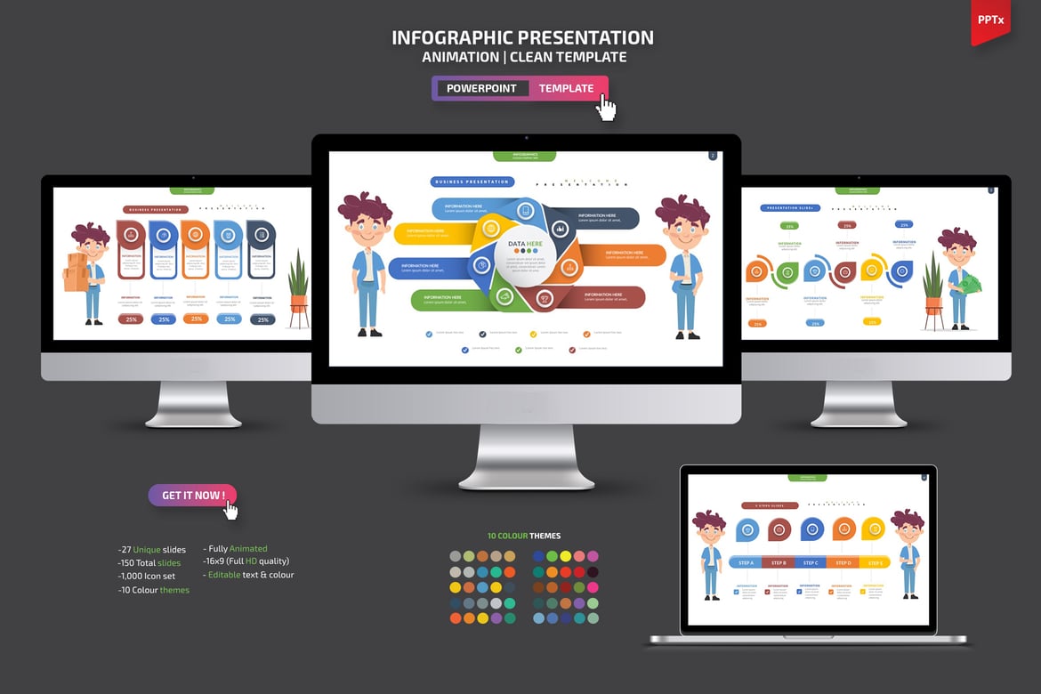 Template Presentasi PowerPoint Infografis yang Menarik dan Profesional