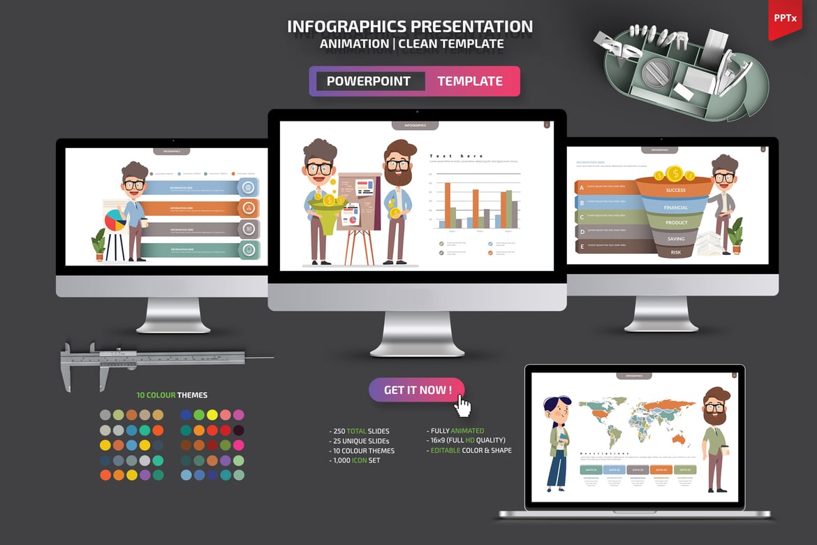 Template Presentasi PowerPoint Infografis yang Menarik