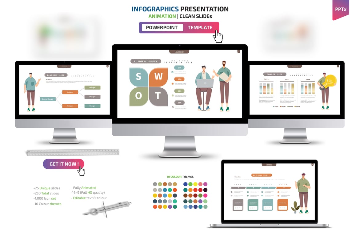 Template Presentasi PowerPoint Infografis yang Menarik dan Profesional