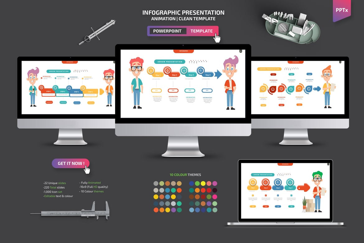 Template Powerpoint Infografis Menarik dan Profesional