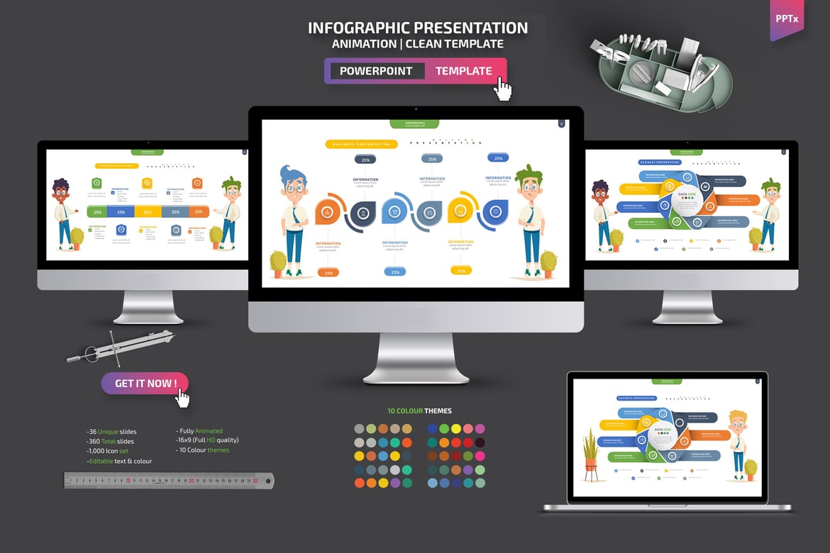 Template Presentasi Powerpoint Infografis Menarik untuk Semua Kebutuhan