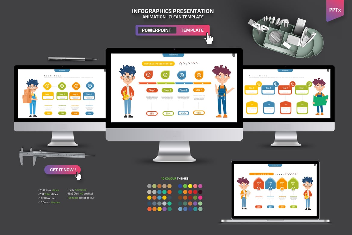 Template Powerpoint Presentasi Infografis yang Menarik dan Profesional