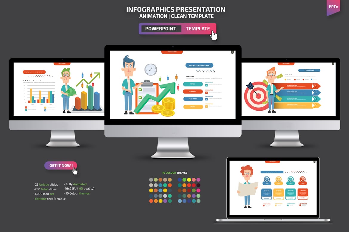 Template Presentasi PowerPoint Infografis yang Menarik