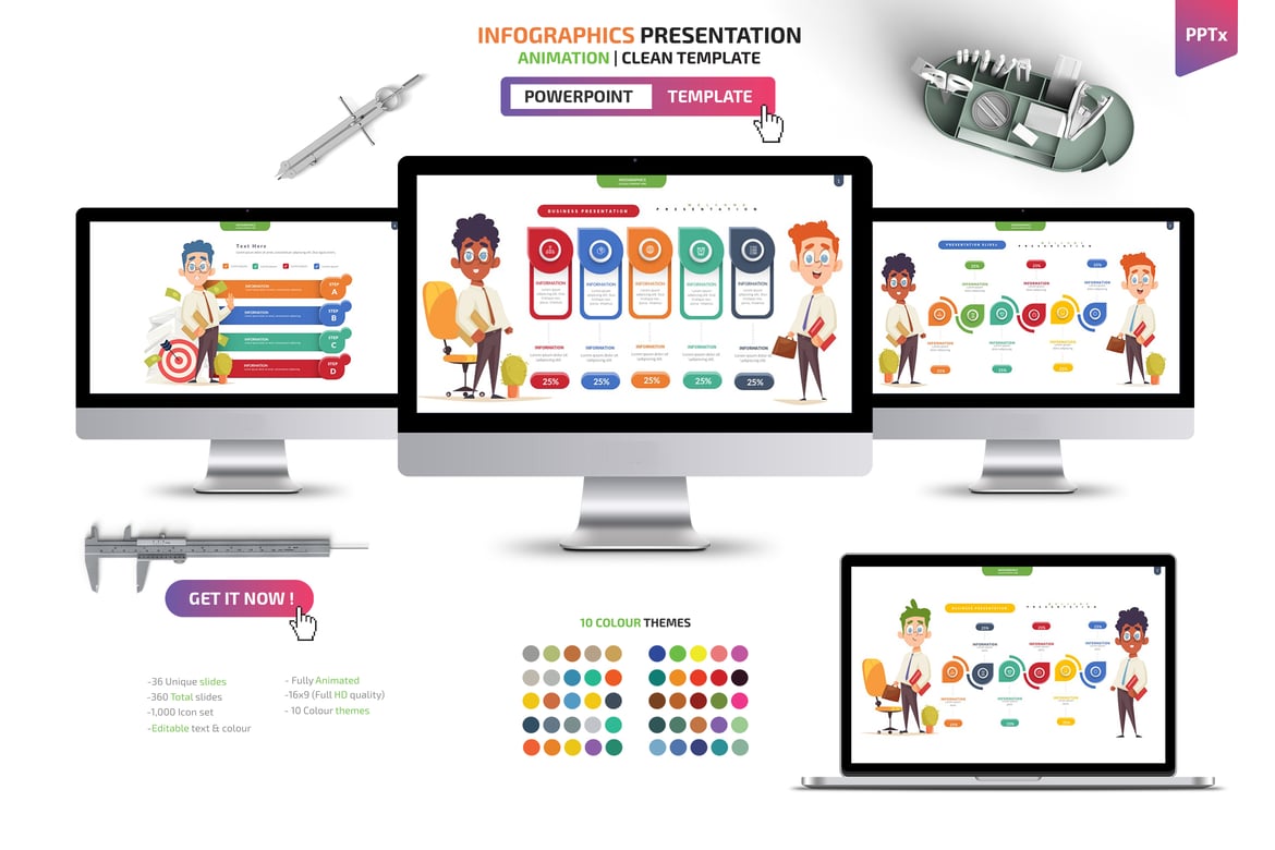 Template Presentasi PowerPoint Infografis yang Menarik