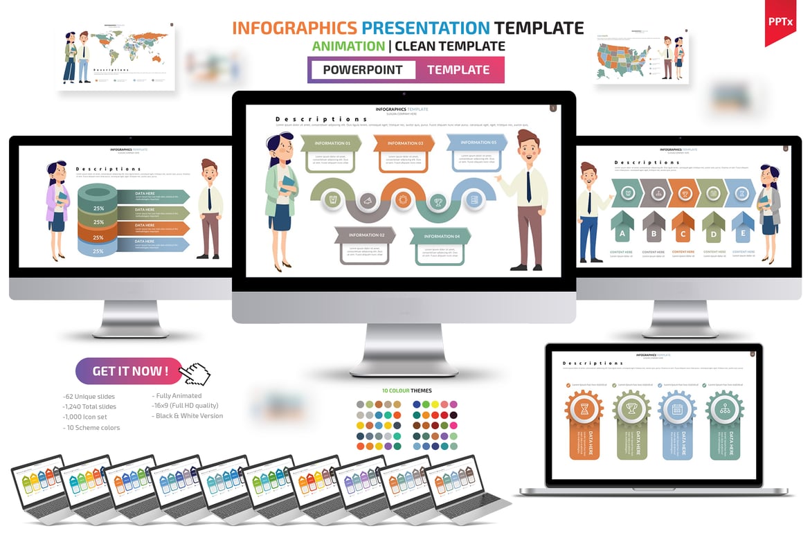 Template Powerpoint Infografis Menarik dan Profesional