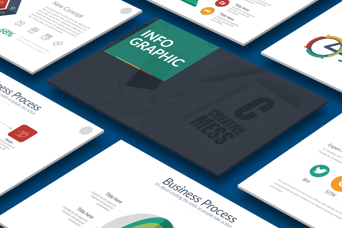 Template PowerPoint Infografis Kreatif dan Menarik