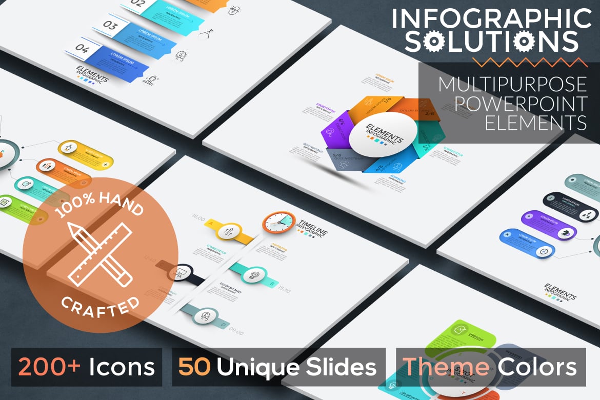 Template PowerPoint Infografis Profesional - Koleksi 50 Slide Siap Pakai