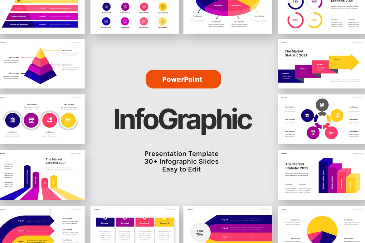 Template Presentasi PowerPoint Infografis V.2 yang Modern dan Profesional