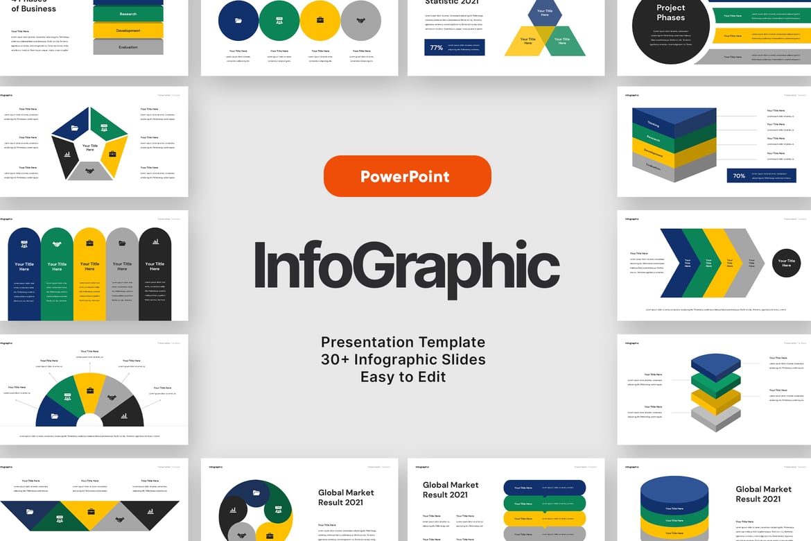 Template PowerPoint Infografis V.3 yang Modern dan Profesional