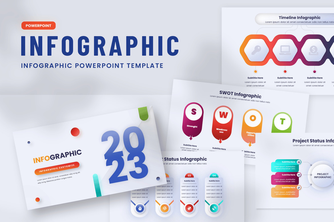 Template Presentasi Powerpoint Infografis Vol.01 yang Menarik