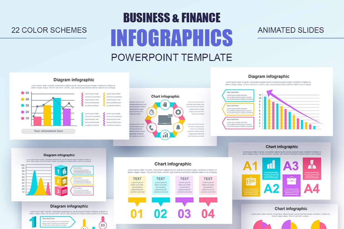 Template Presentasi PowerPoint Infografis Serbaguna