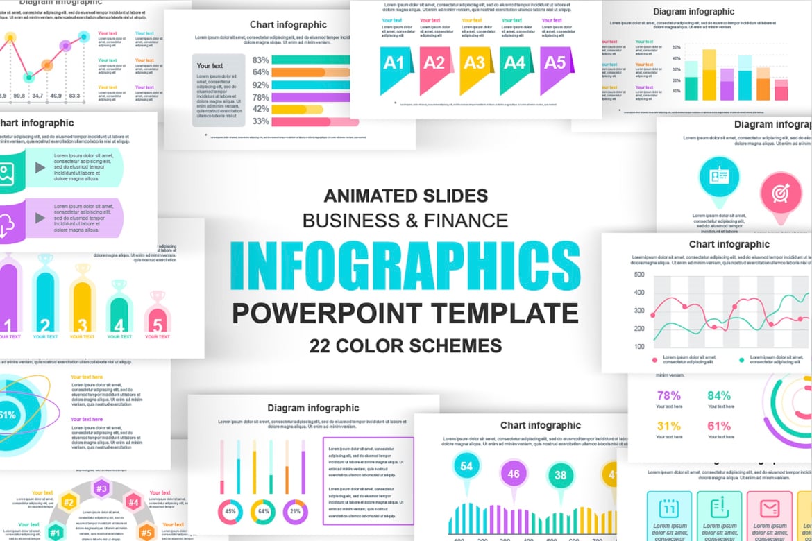 Template Powerpoint Infografis Multifungsi untuk Presentasi Bisnis