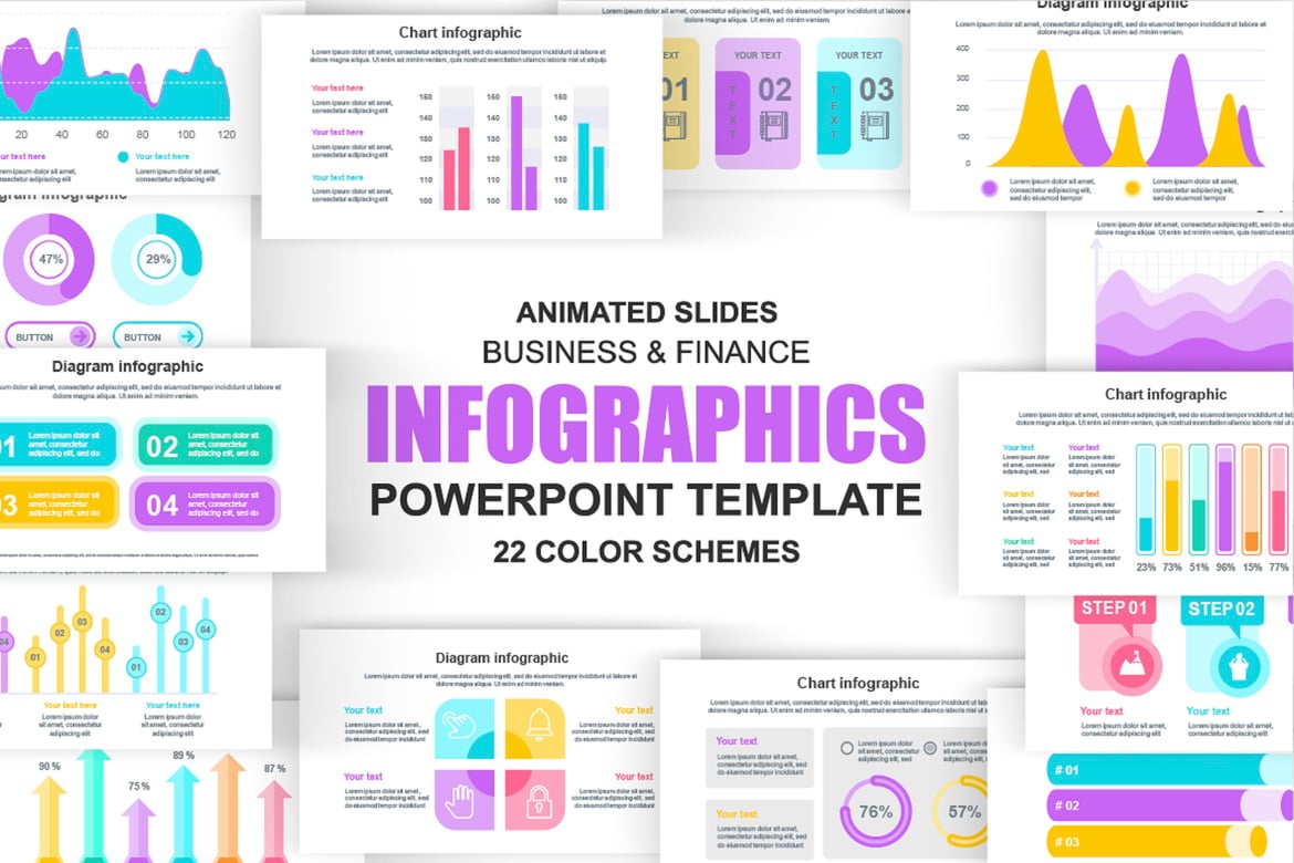 Template Powerpoint Infografis Serbaguna untuk Presentasi Bisnis