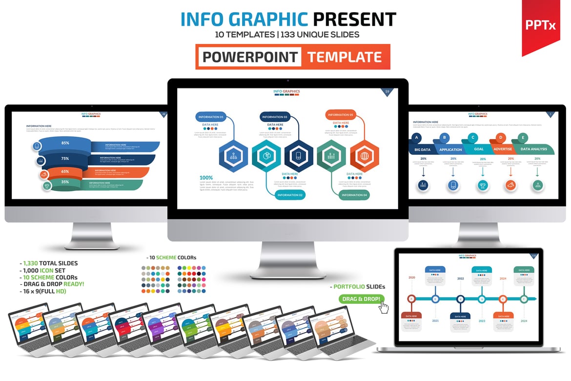 Template Presentasi PowerPoint Infografis yang Menarik