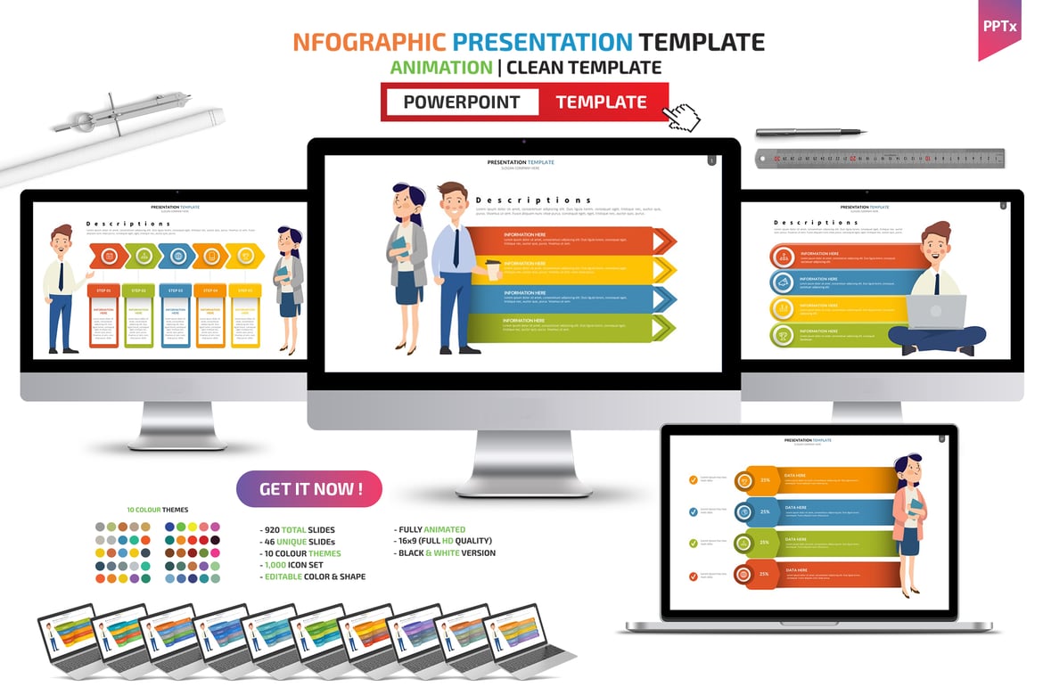 Template Presentasi Powerpoint Infografis yang Menarik