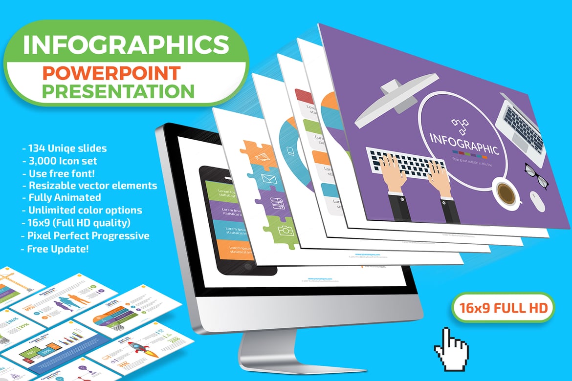 Template Powerpoint Infografis Menarik dan Interaktif