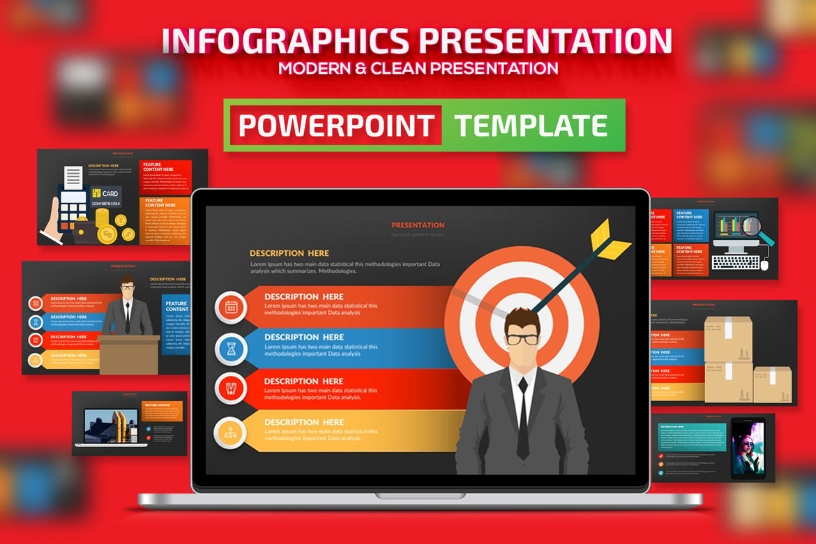 Template Presentasi PowerPoint Infografis Menarik