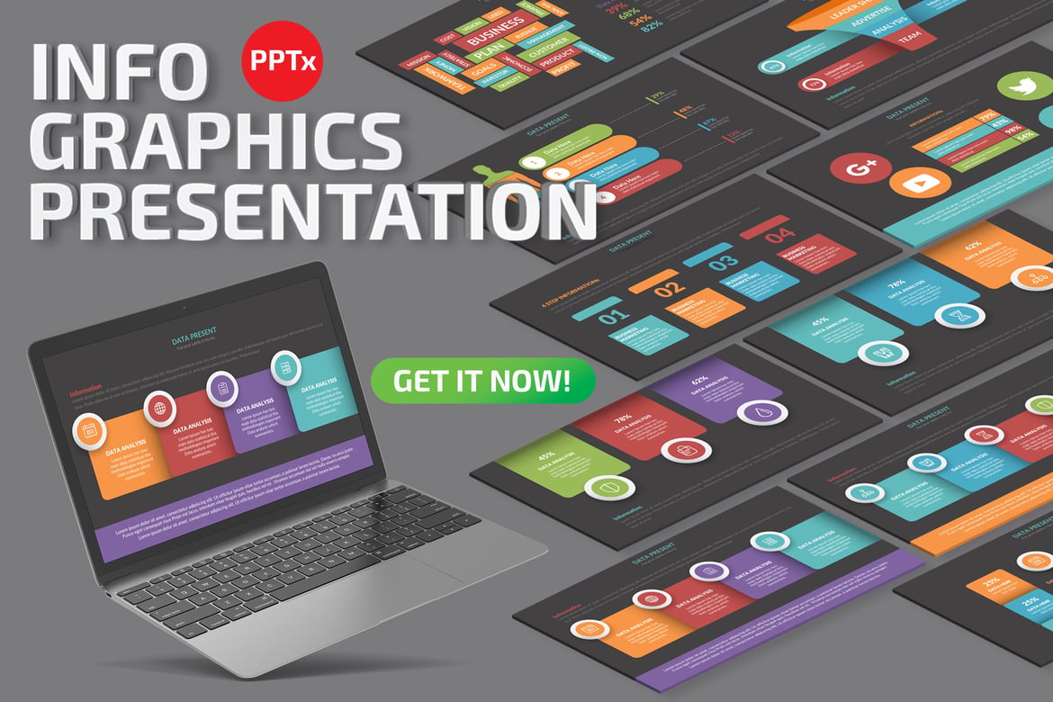 Template Presentasi PowerPoint Infografis yang Menarik